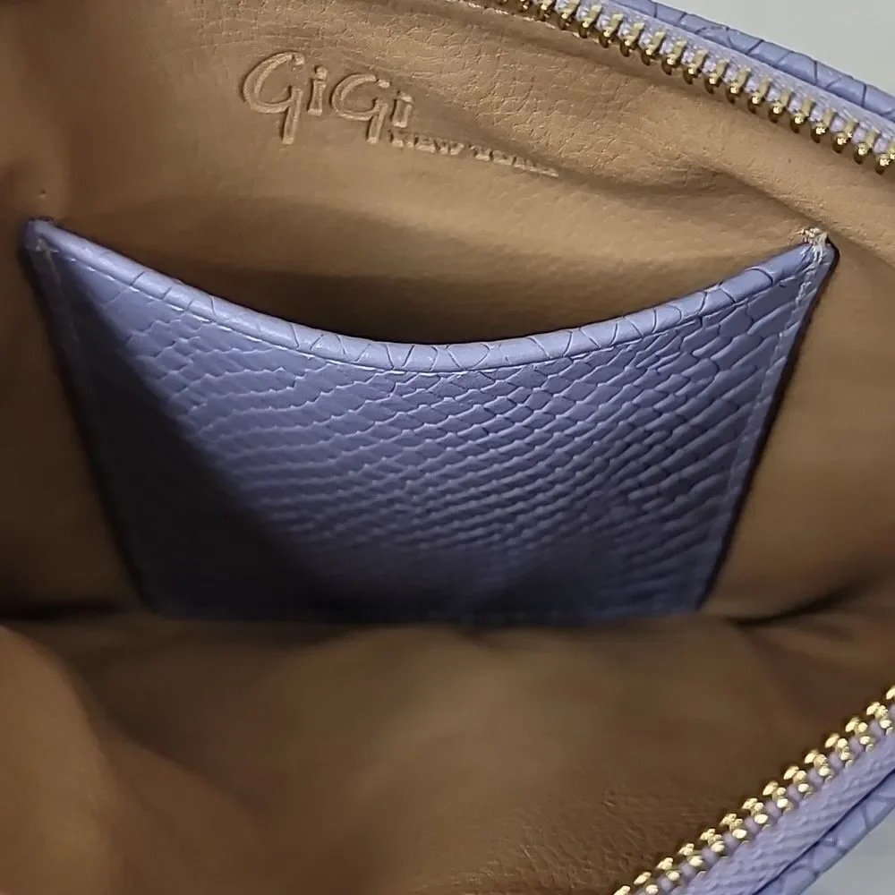 Gigi NewYork Embossed Lavender Clutch